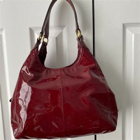 Red Patent Leather Hobo Bag 